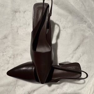 Elegant Dark Brown Slingback Heels